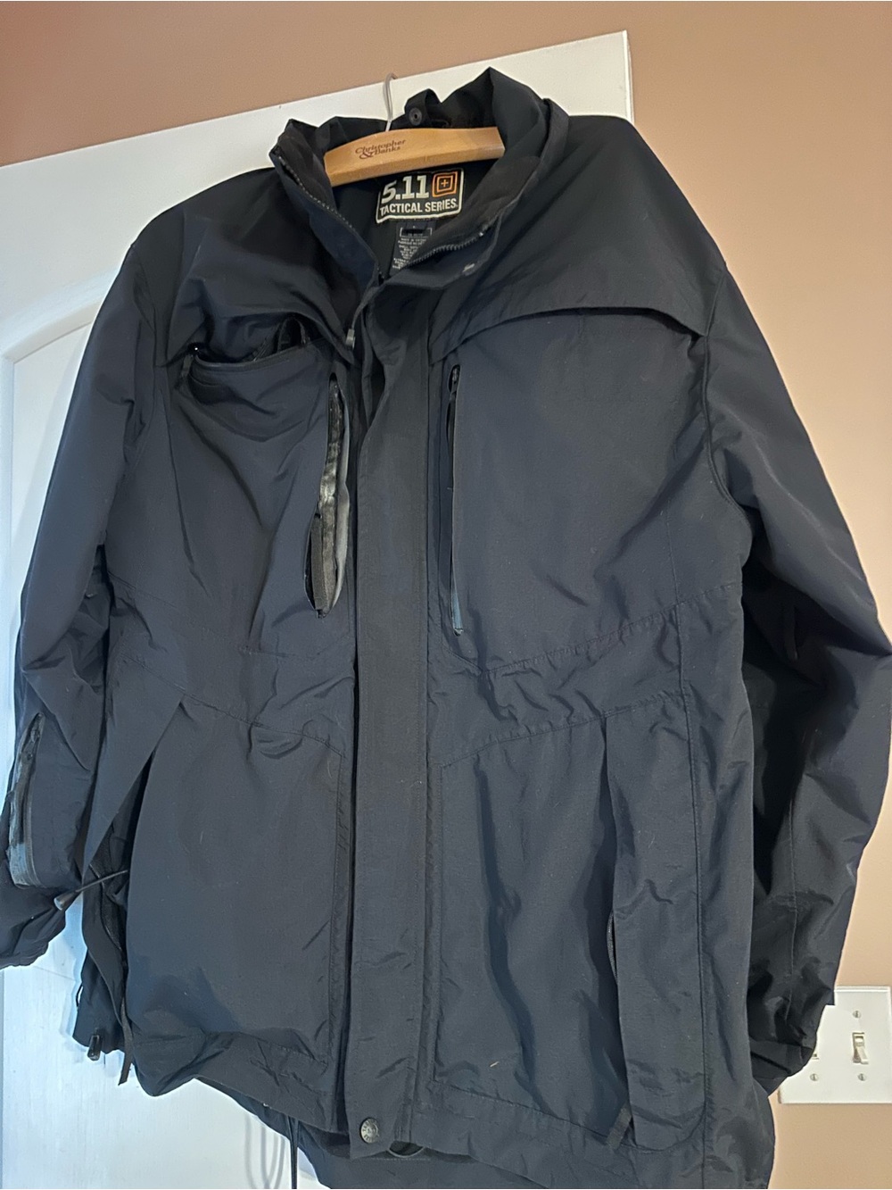 5.11 Tactical Men's Black Waterproof Raincoat Jacket
